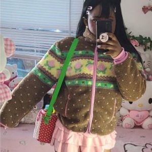 Strawberry Western Chocolate Fleece Jacket